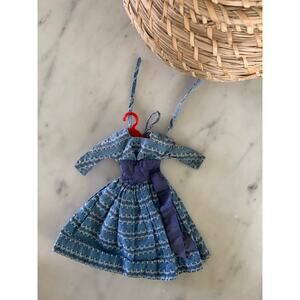 Vintage 1960s Blue Floral Barbie Dress
